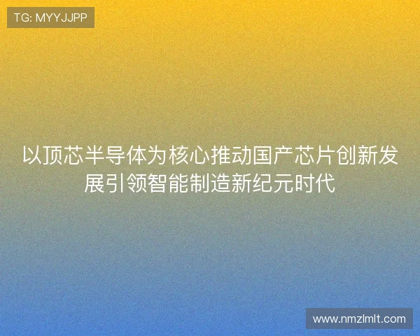 以顶芯半导体为核心推动国产芯片创新发展引领智能制造新纪元时代